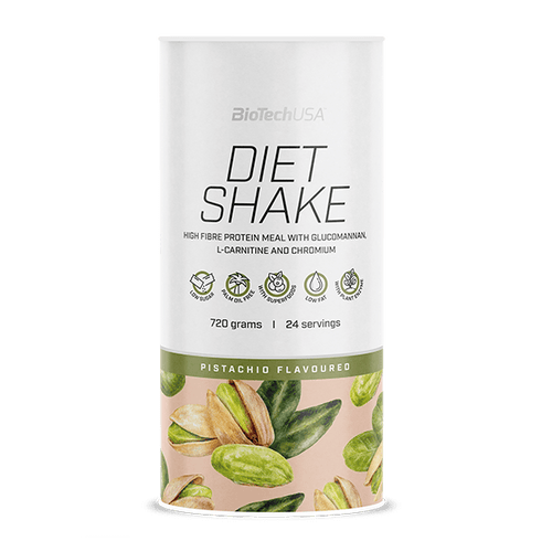 Diet Shake firmy BioTechUSA to bogaty w błonnik białkowy napój w proszku zawierający super składniki odżywcze, o niskiej zawartości tłuszczu, bez oleju palmowego.