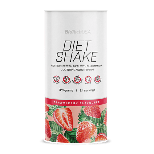 Diet Shake firmy BioTechUSA to bogaty w błonnik białkowy napój w proszku zawierający super składniki odżywcze, o niskiej zawartości tłuszczu, bez oleju palmowego.