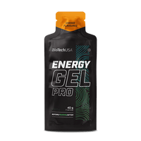 Energy Gel Pro firmy BioTechUSA to suplement diety w postaci żelu na bazie węglowodanów, do spożywania podczas treningów, z olejem MCT, tauryną, L-argininą i L-karnityną, oraz substancjami mineralnymi i witaminami.