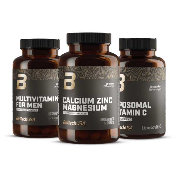 Multivitamin For Men + Calcium Zinc Magnesium + Liposomal Vitamin C from organic sources