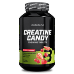 BioTechUSA Creatine Candy to smaczna, owocowa tabletka do żucia, która zapewnia 3 g kreatyny dziennie, wspierając wydajność i dynamikę. 