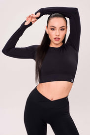 SEAMLESS LONG - SLEEVE CROP Damska bluzka - BioTechUSA Poland