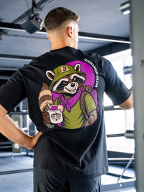Limitowany unisex t-shirt oversized (Cynamon - Śliwka) - BioTechUSA Poland
